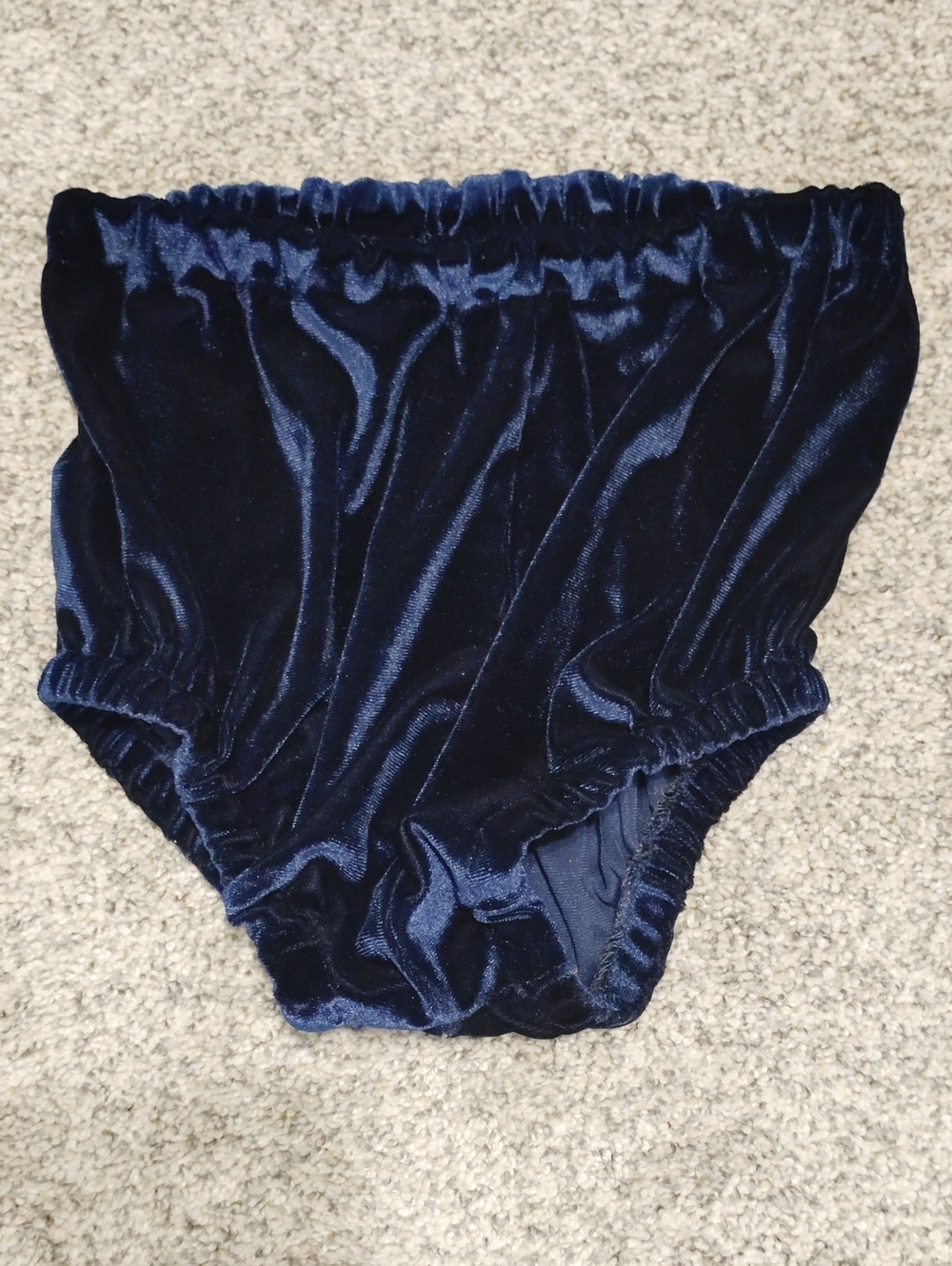 Kids Navy Velvet Elastic-Waist Shorts